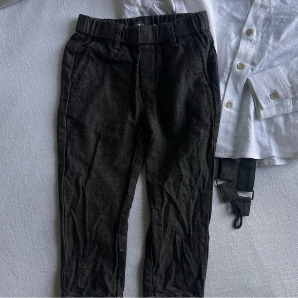 Noralee White Button-Up Shirt and Black Pants Set